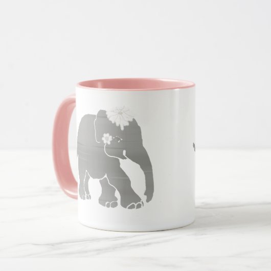 Cute Gray  Elephant Bride Mok (Voorkant links)