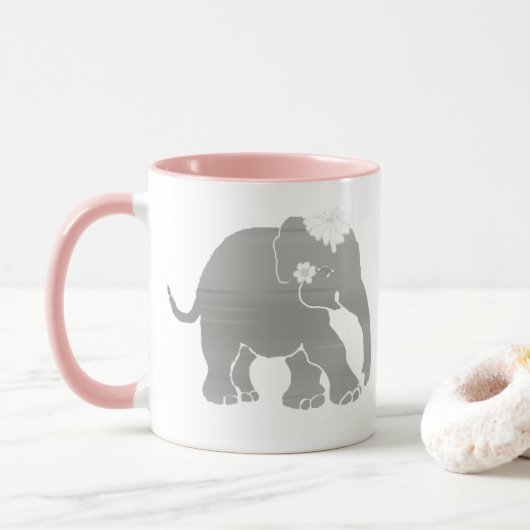 Cute Gray  Elephant Bride Mok (Met donut)
