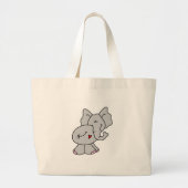 Cute Gray Elephant Grote Tote Bag (Voorkant)