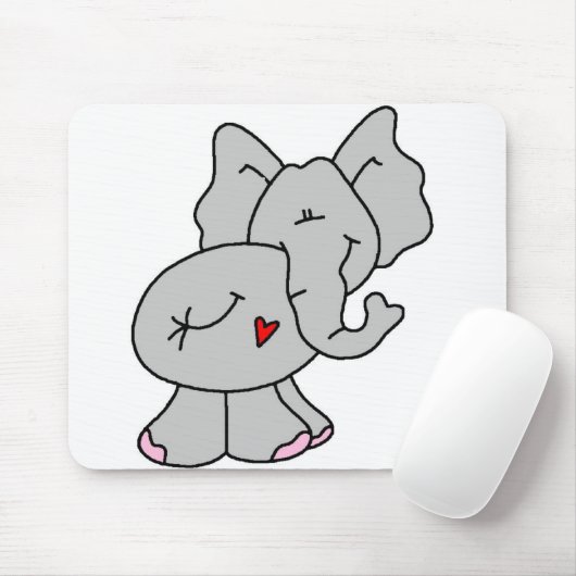 Cute Gray Elephant Muismat (Met muis)