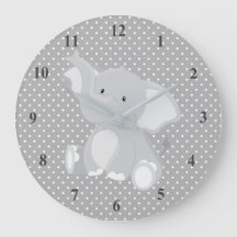 Cute Gray Elephant Polka Dots Nursery