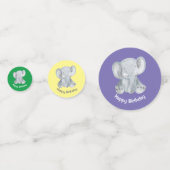 Cute Gray Elephant Table Confetti (Achterkanten)