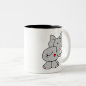 Cute Gray Elephant Tweekleurige Koffiemok (Voorkant rechts)