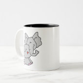 Cute Gray Elephant Tweekleurige Koffiemok (Voorkant links)
