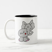 Cute Gray Elephant Tweekleurige Koffiemok (Links)