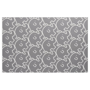 Cute Gray Elephants Pattern Stof