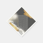 Cute Gray & Gold Framed Graduation Party Napkins Servet (Hoek)