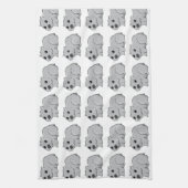 Cute Gray/Gray Cartoon Wombat Theedoek (Verticaal)
