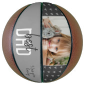 Cute Gray Heart Beste vader Foto Vader Dag Basketbal (Verticaal)