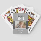Cute Gray Heart Beste vader Foto Vader Dag Pokerkaarten (Achterkant)