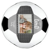Cute Gray Heart Beste vader Foto Vader Dag Voetbal (Gedraaid)