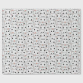 Cute Gray Hippopotamus Face Seamless Patroon Cadeaupapier (Vlak)