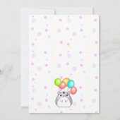 Cute Gray Kawaii Hamster Birthday Kaart (Achterkant)