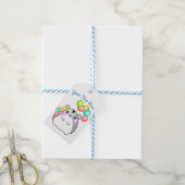 Cute Gray Kawaii Hamster Cadeaulabel (Met Touw)