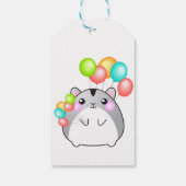 Cute Gray Kawaii Hamster Cadeaulabel (Achterkant)