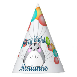 Cute Gray Kawaii Hamster Feesthoedjes