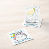 Cute Gray Kawaii Hamster Kartonnen Onderzetters (Insitu)