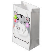 Cute Gray Kawaii Hamster Klein Cadeauzakje (Achterkant Gekanteld)