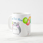 Cute Gray Kawaii Hamster Koffiemok (Voorkant links)