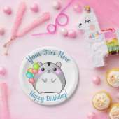 Cute Gray Kawaii Hamster Papieren Bordje (Feest)