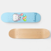 Cute Gray Kawaii Hamster Persoonlijk Skateboard (Horizontaal)