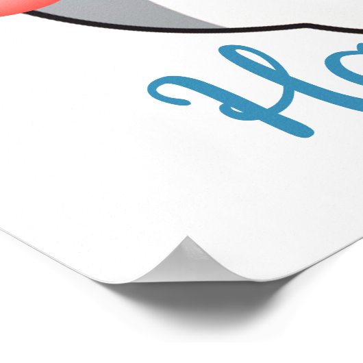 Cute Gray Kawaii Hamster Poster (Hoek)