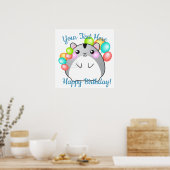 Cute Gray Kawaii Hamster Poster (Keuken)