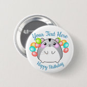 Cute Gray Kawaii Hamster Ronde Button 5,7 Cm (Voorkant /achterkant)