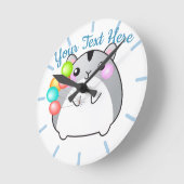 Cute Gray Kawaii Hamster Ronde Klok (Hoek)