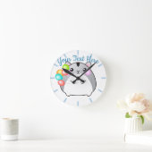 Cute Gray Kawaii Hamster Ronde Klok (Huis)
