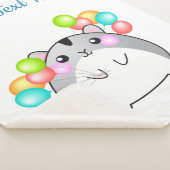 Cute Gray Kawaii Hamster Sherpa Deken (3/4)