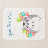 Cute Gray Kawaii Hamster Sherpa Deken (Voorkant (horizontaal))