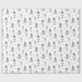 Cute Gray Kerstgnomen Cadeaupapier (Vlak)
