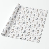 Cute Gray Kerstgnomen Cadeaupapier (Uitgerold)