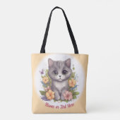 Cute Gray Kitten Gepersonaliseerd Tote Bag (Achterkant)