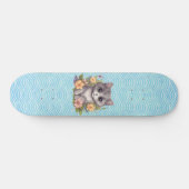Cute Gray Kitten Kawaii Persoonlijk Skateboard (Horizontaal)