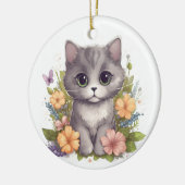 Cute Gray Kitten Keramisch Ornament (Links)