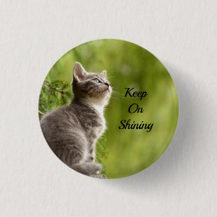 Cute Gray Kitten Ronde Button 3,2 Cm