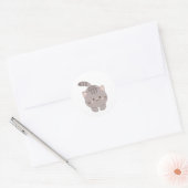Cute Gray Kitten Ronde Sticker (Envelop)