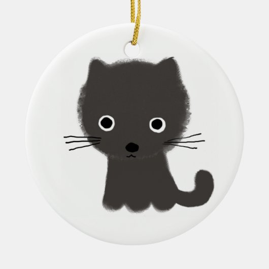 Cute Gray Kitten | Schattige Kat-feestdag Keramisch Ornament (Voorkant)
