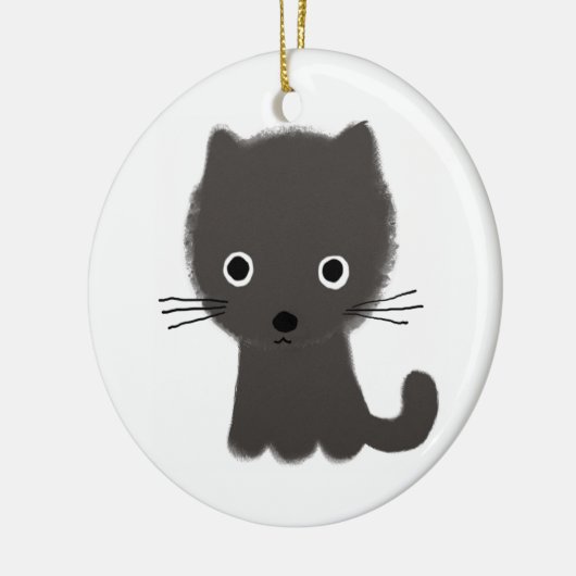 Cute Gray Kitten | Schattige Kat-feestdag Keramisch Ornament (Links)