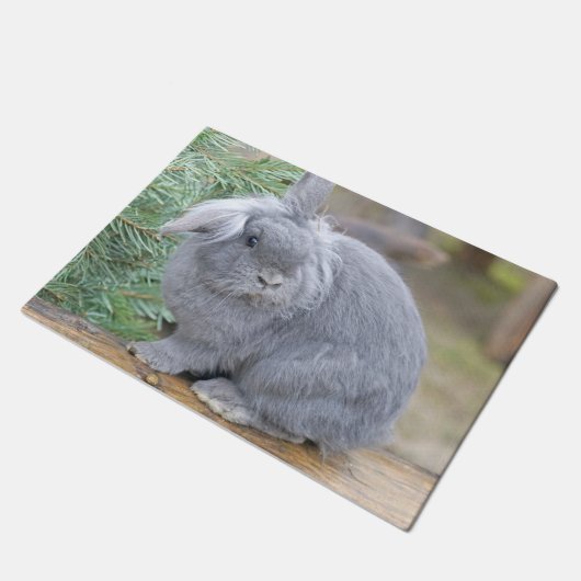 Cute gray konijn deurmat (Schuin)