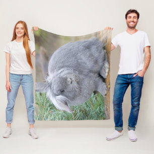 Cute gray konijn fleece deken