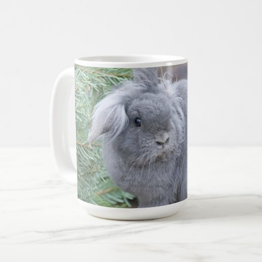 Cute gray konijn koffiemok (Voorkant links)