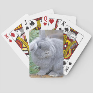 Cute gray konijn pokerkaarten