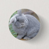 Cute gray konijn ronde button 3,2 cm (Voorkant)