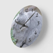 Cute gray konijn ronde klok (Hoek)