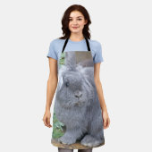 Cute gray konijn schort (Gedragen)