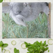 Cute gray konijn theedoek (Gevouwen)