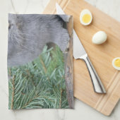 Cute gray konijn theedoek (Quarter Fold)